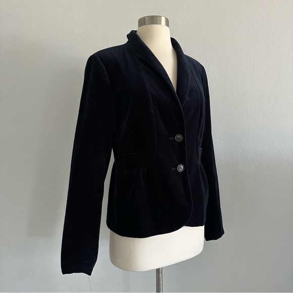 J. Crew Deep Blue Velvet Blazer Jacket Sz 8 - Picture 7 of 7